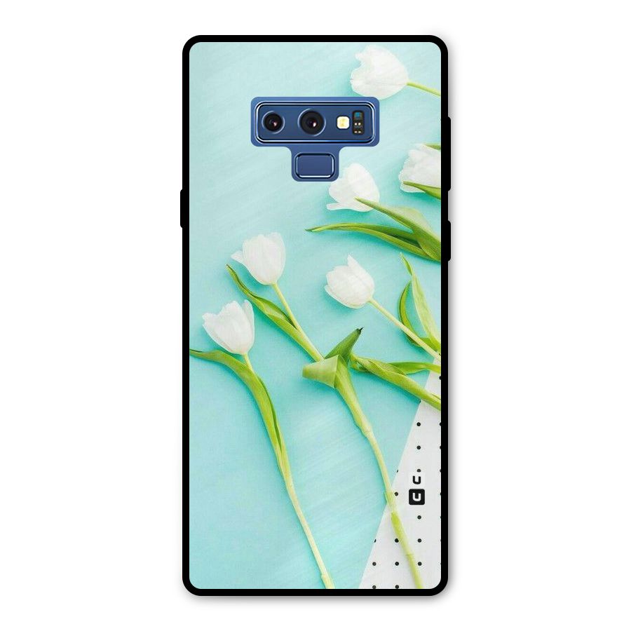 White Tulips Metal Back Case for Galaxy Note 9