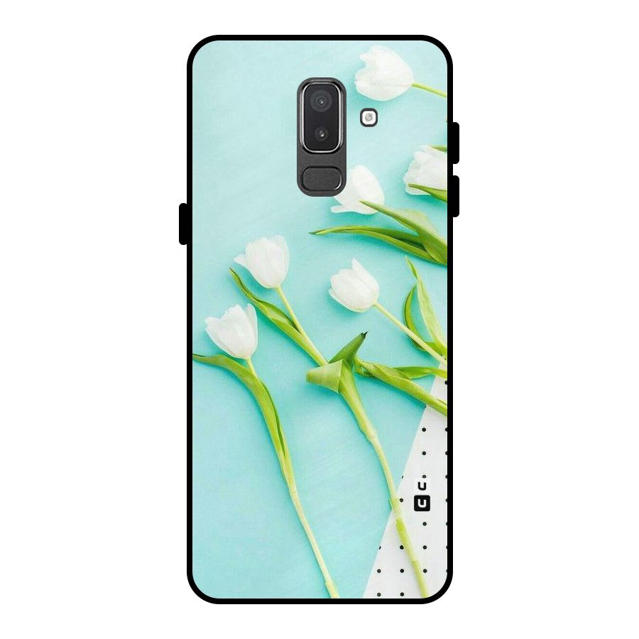 White Tulips Metal Back Case for Galaxy On8 (2018)