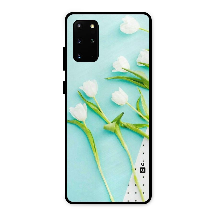 White Tulips Metal Back Case for Galaxy S20 Plus