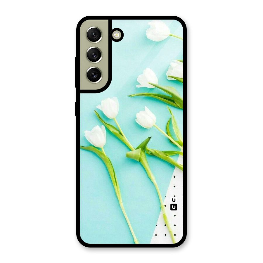White Tulips Metal Back Case for Galaxy S21 FE 5G (2023)