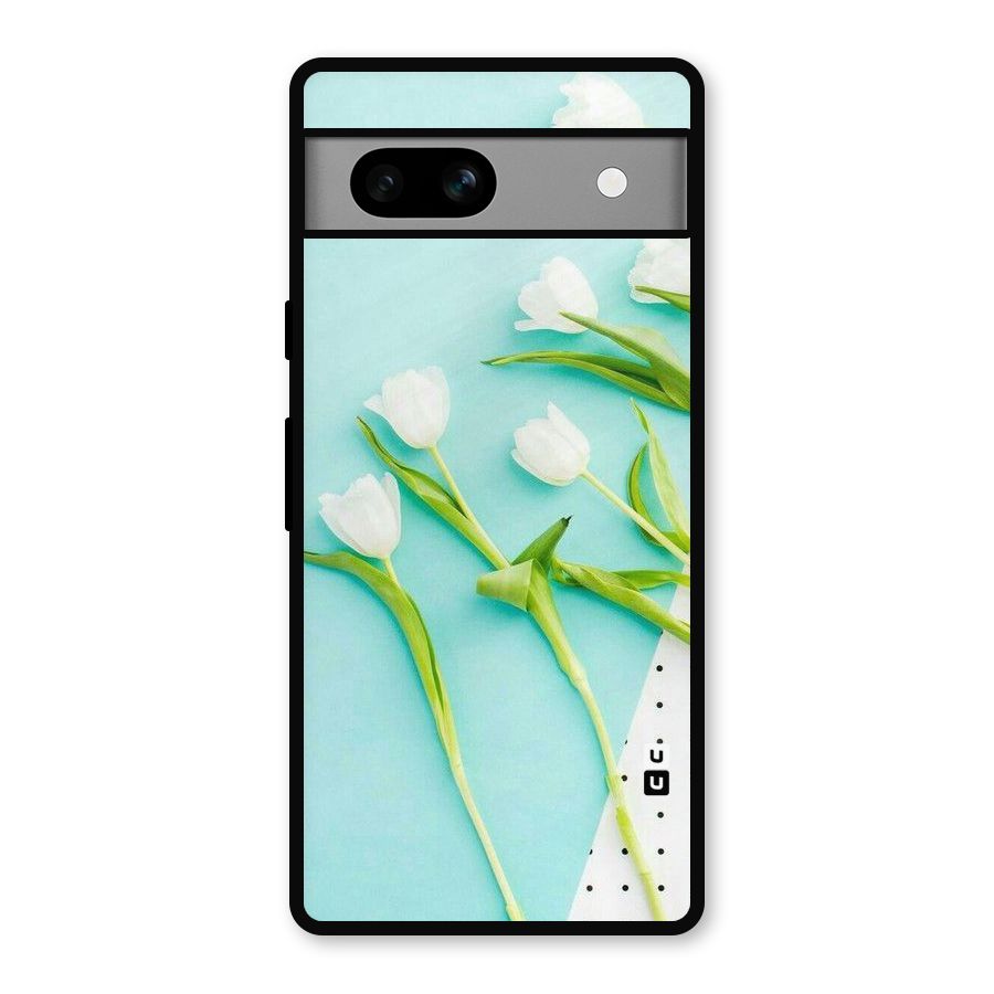 White Tulips Metal Back Case for Google Pixel 7a