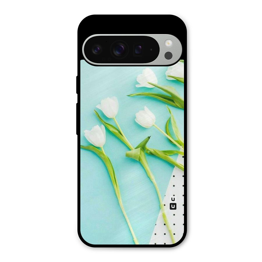 White Tulips Metal Back Case for Google Pixel 9 Pro XL
