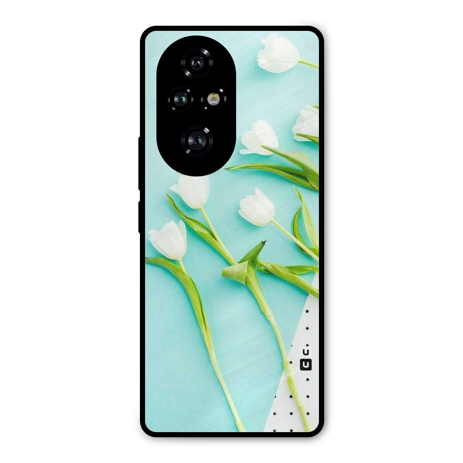 White Tulips Metal Back Case for Honor 200 Pro