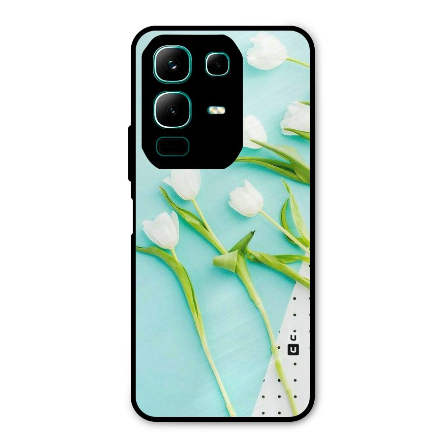 White Tulips Metal Back Case for Infinix Note 50x