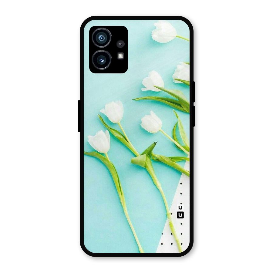 White Tulips Metal Back Case for Nothing Phone 1