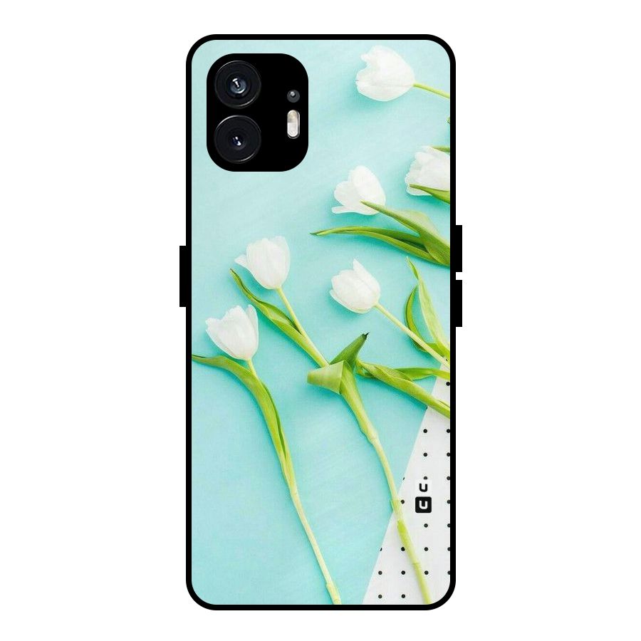 White Tulips Metal Back Case for Nothing Phone 2