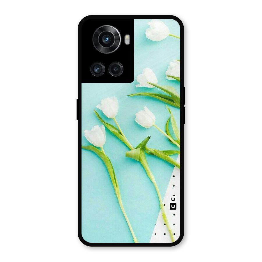 White Tulips Metal Back Case for OnePlus 10R