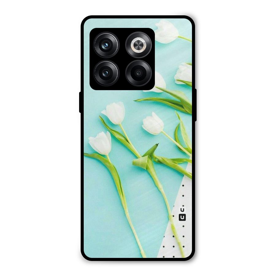 White Tulips Metal Back Case for OnePlus 10T