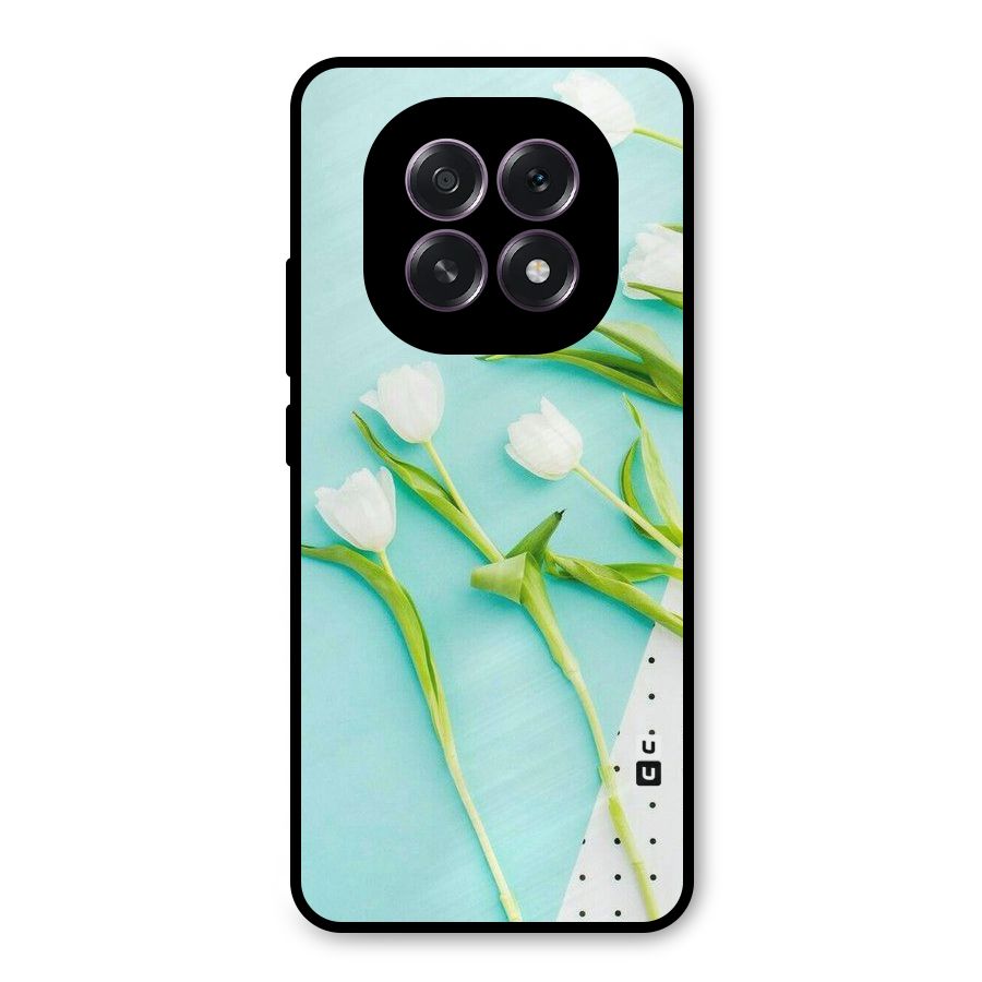White Tulips Metal Back Case for Oppo F29