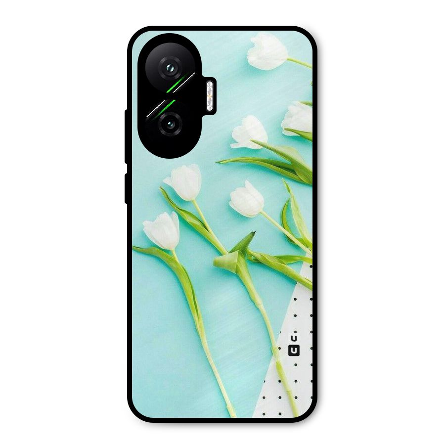 White Tulips Metal Back Case for Poco F7
