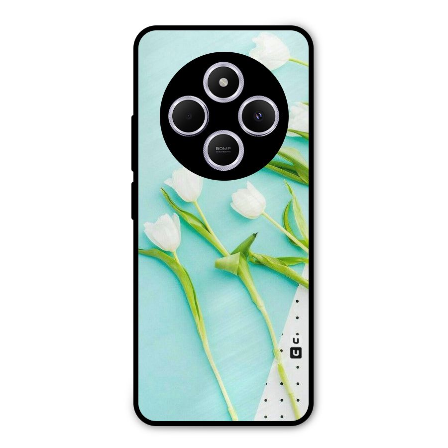 White Tulips Metal Back Case for Poco M7