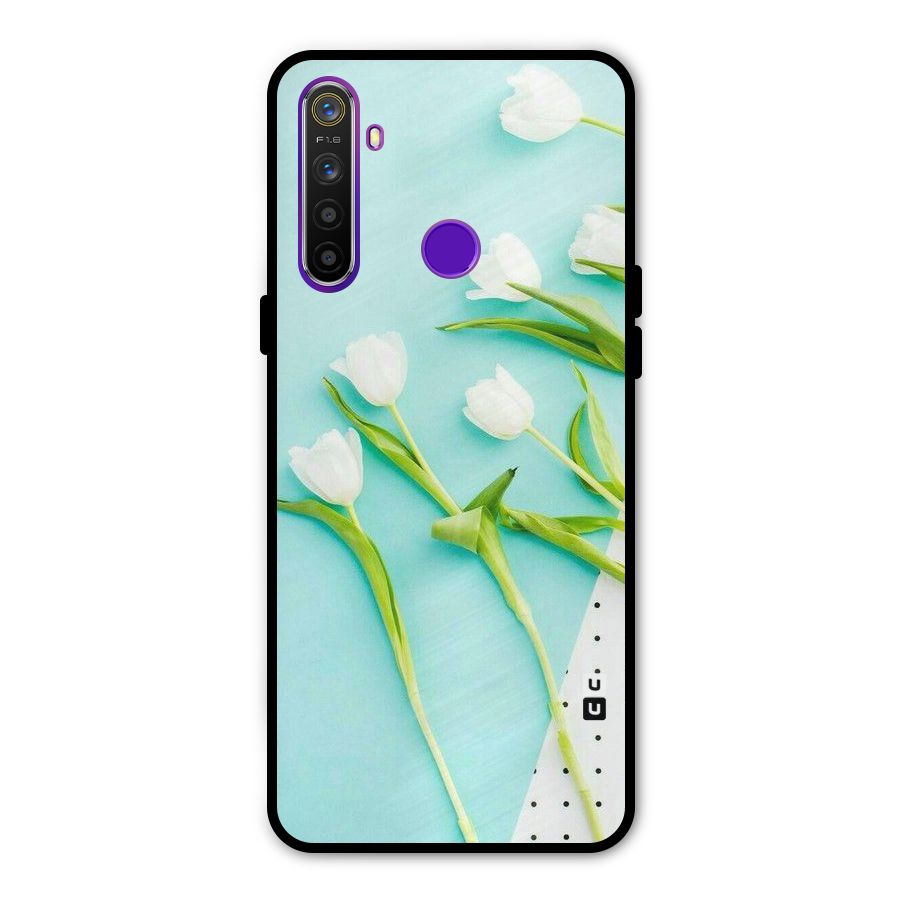 White Tulips Metal Back Case for Realme 5