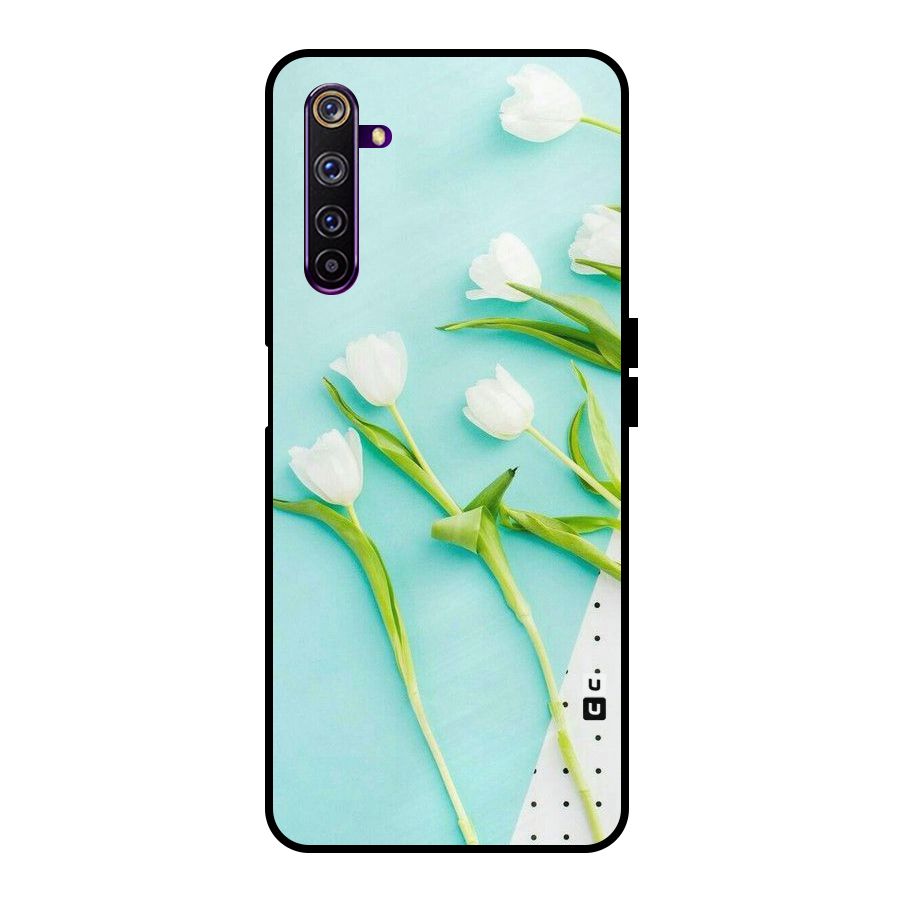 White Tulips Metal Back Case for Realme 6 Pro