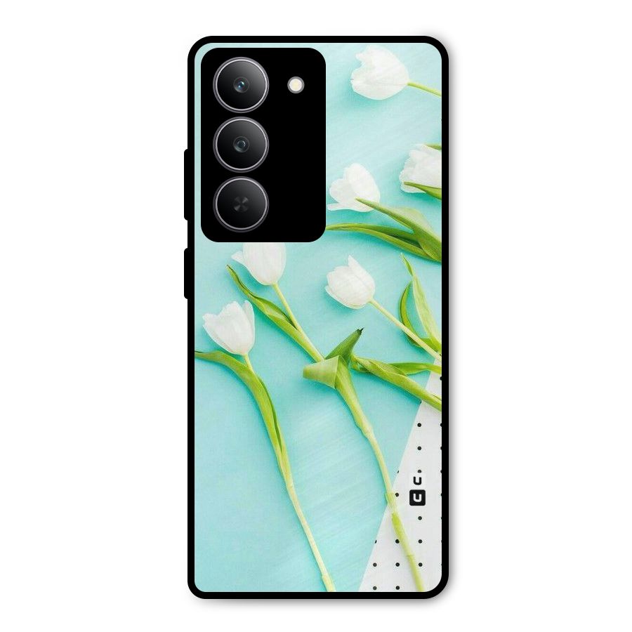 White Tulips Metal Back Case for Realme P3x