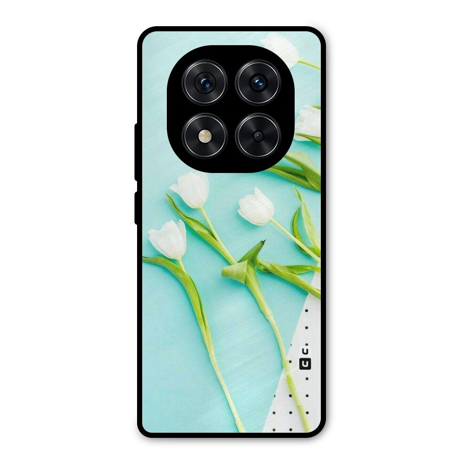 White Tulips Metal Back Case for Redmi Note 14 Pro 5G