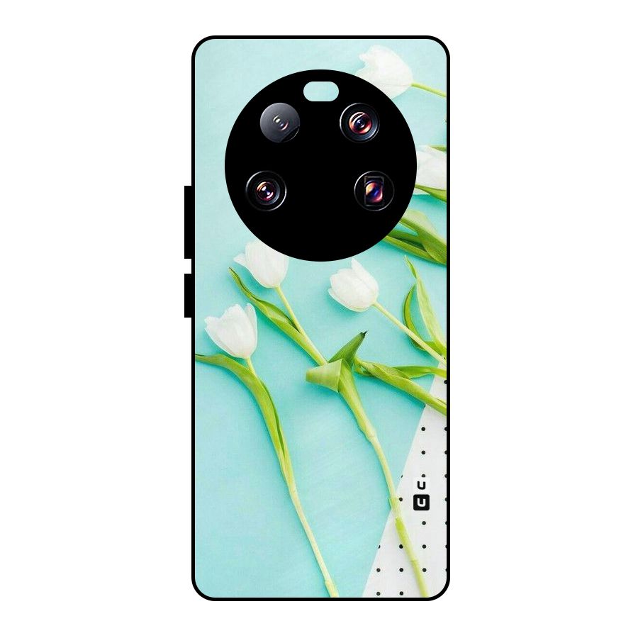 White Tulips Metal Back Case for Xiaomi 13 Ultra