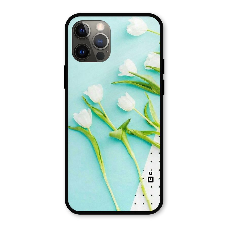 White Tulips Metal Back Case for iPhone 12 Pro