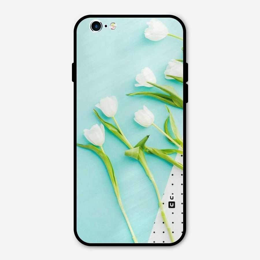 White Tulips Metal Back Case for iPhone 6 6s