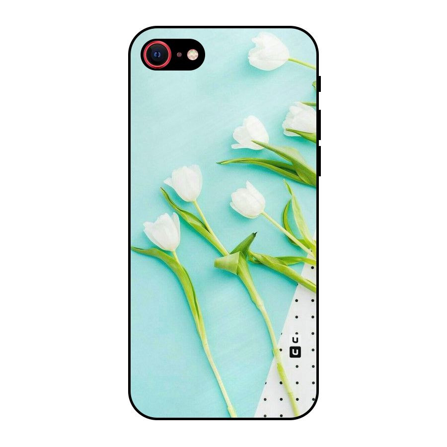 White Tulips Metal Back Case for iPhone 7