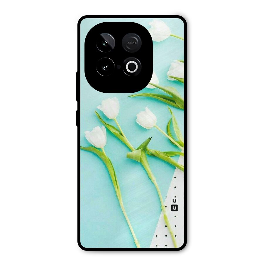 White Tulips Metal Back Case for iQOO Neo 10