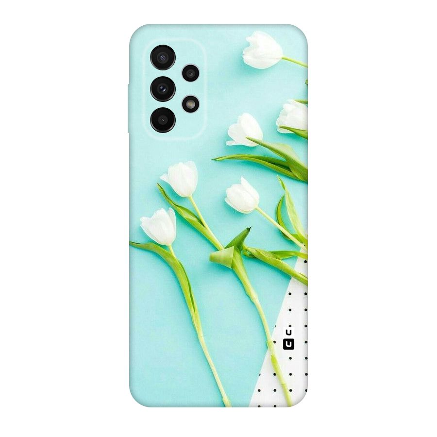 White Tulips Original Polycarbonate Back Case for Galaxy A23