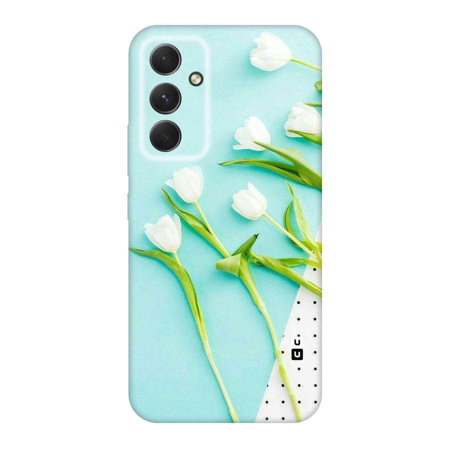 White Tulips Original Polycarbonate Back Case for Galaxy A54