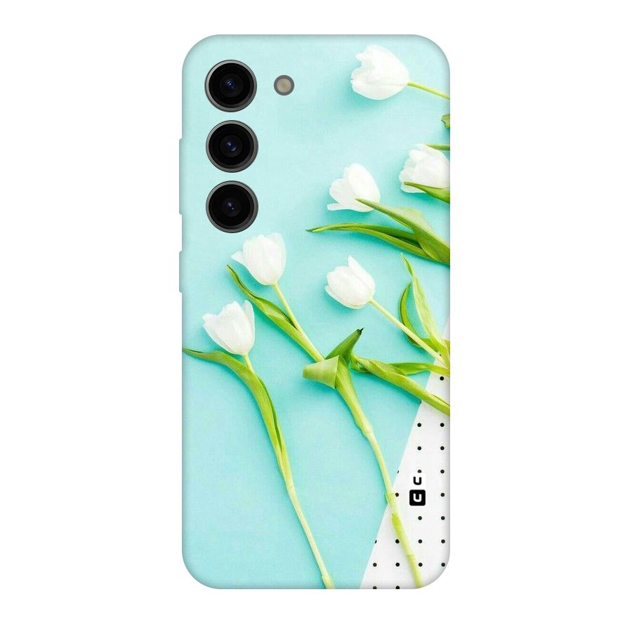 White Tulips Original Polycarbonate Back Case for Galaxy S23