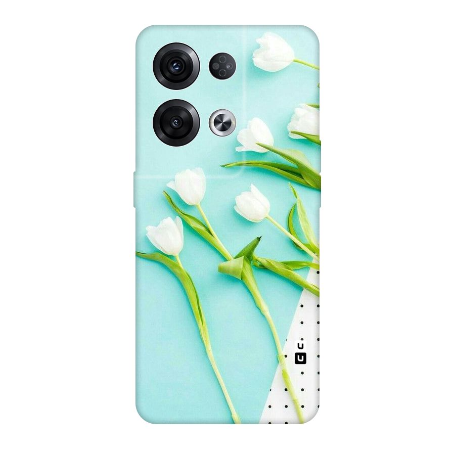 White Tulips Original Polycarbonate Back Case for Oppo Reno8 Pro 5G
