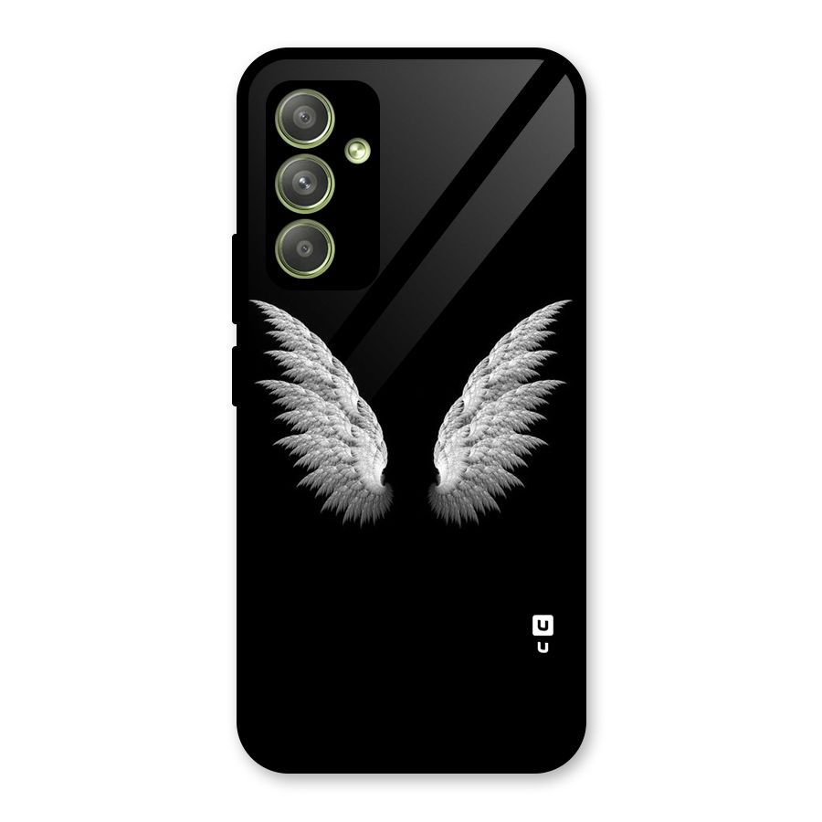 White Wings Glass Back Case for Galaxy A54