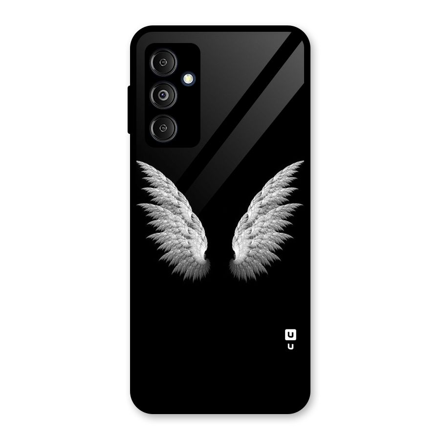 White Wings Glass Back Case for Galaxy M14 5G