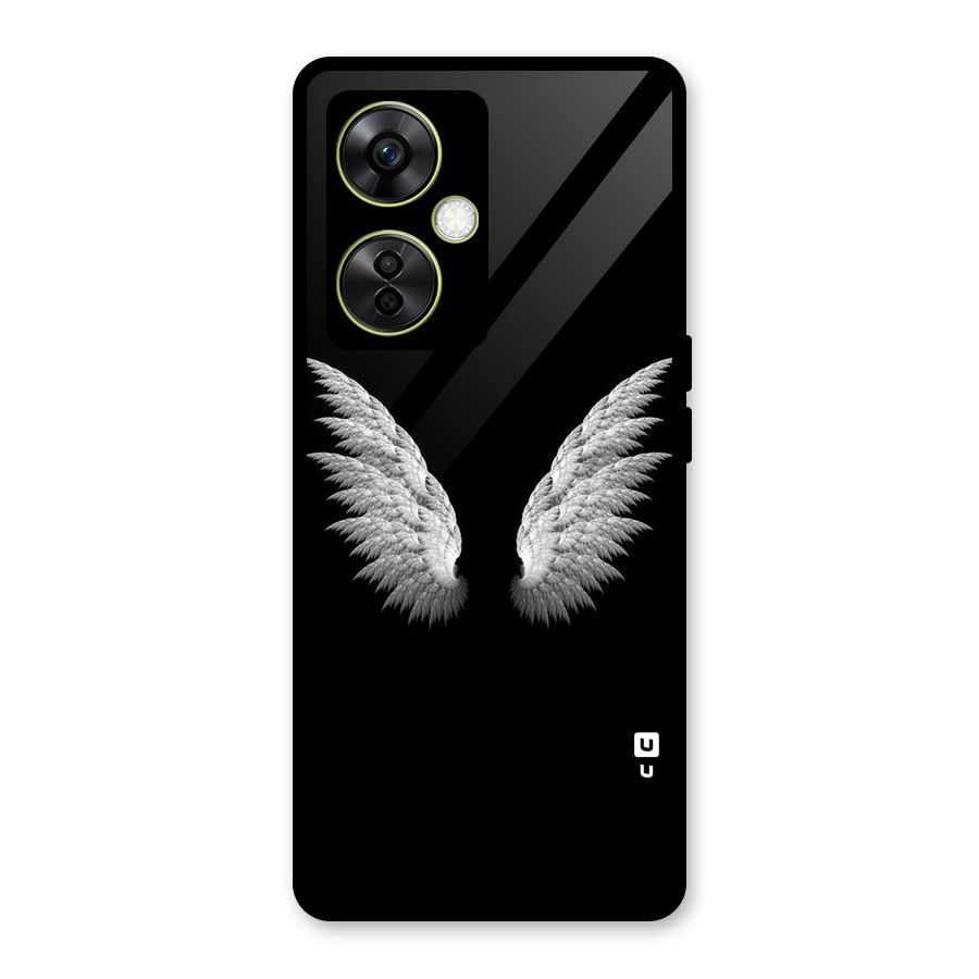 White Wings Glass Back Case for OnePlus Nord CE 3 Lite