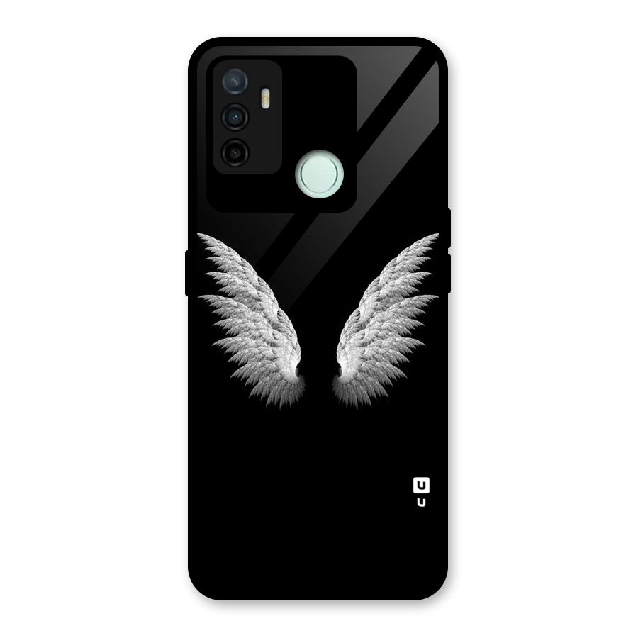 White Wings Glass Back Case for Oppo A53