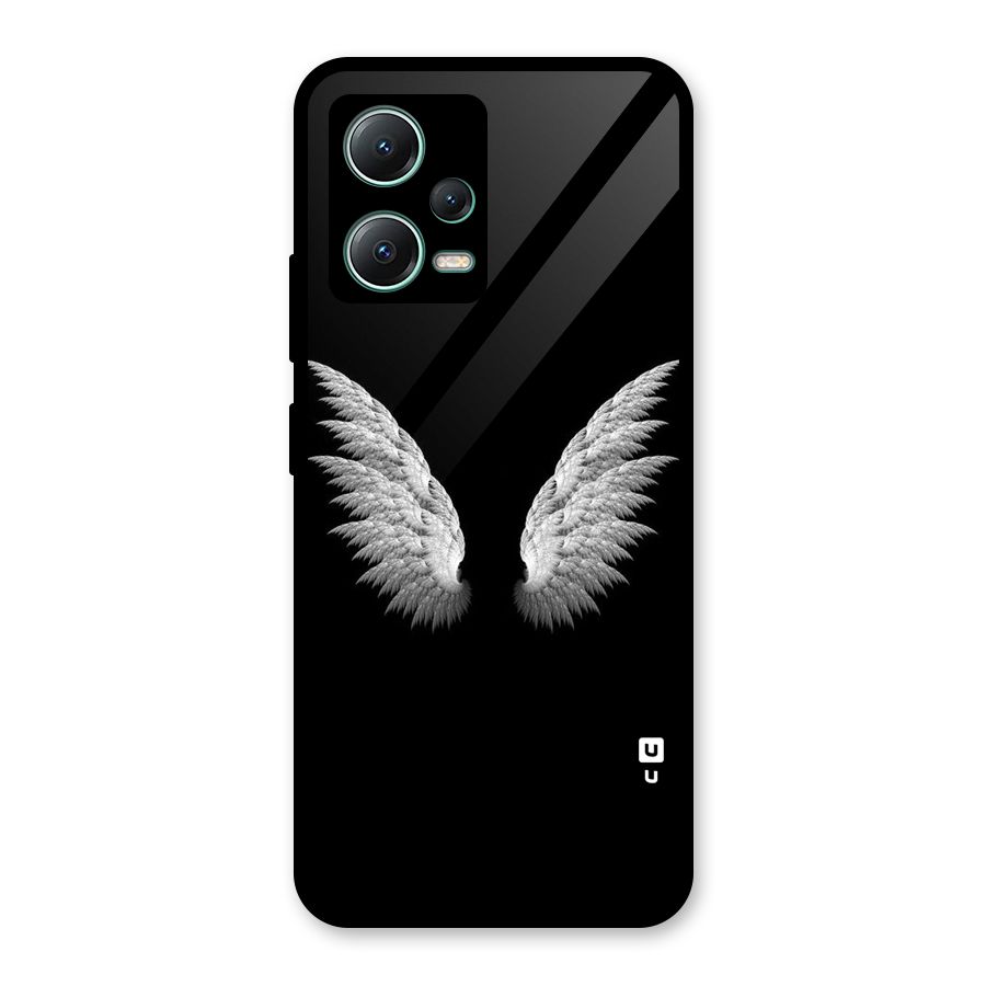 White Wings Glass Back Case for Poco X5
