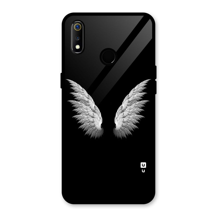 White Wings Glass Back Case for Realme 3i