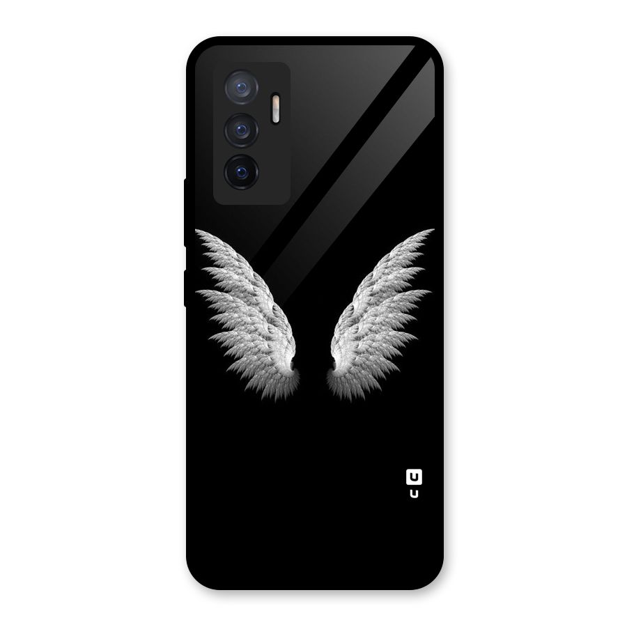 White Wings Glass Back Case for Vivo V23e