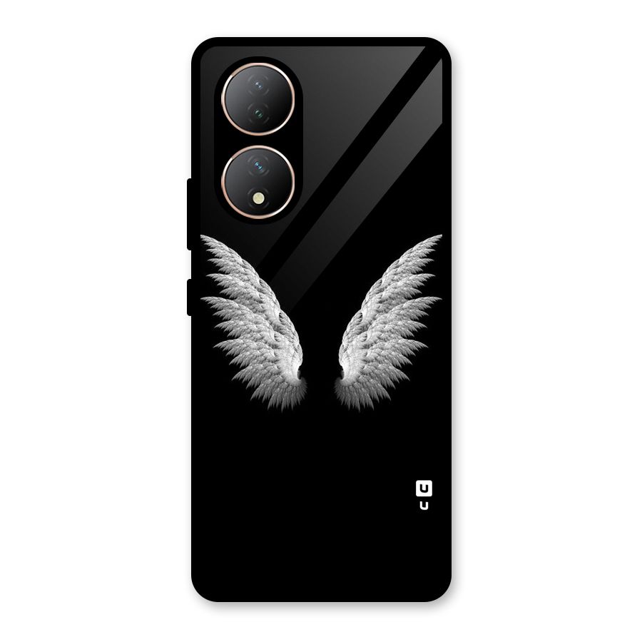 White Wings Glass Back Case for Vivo Y100A