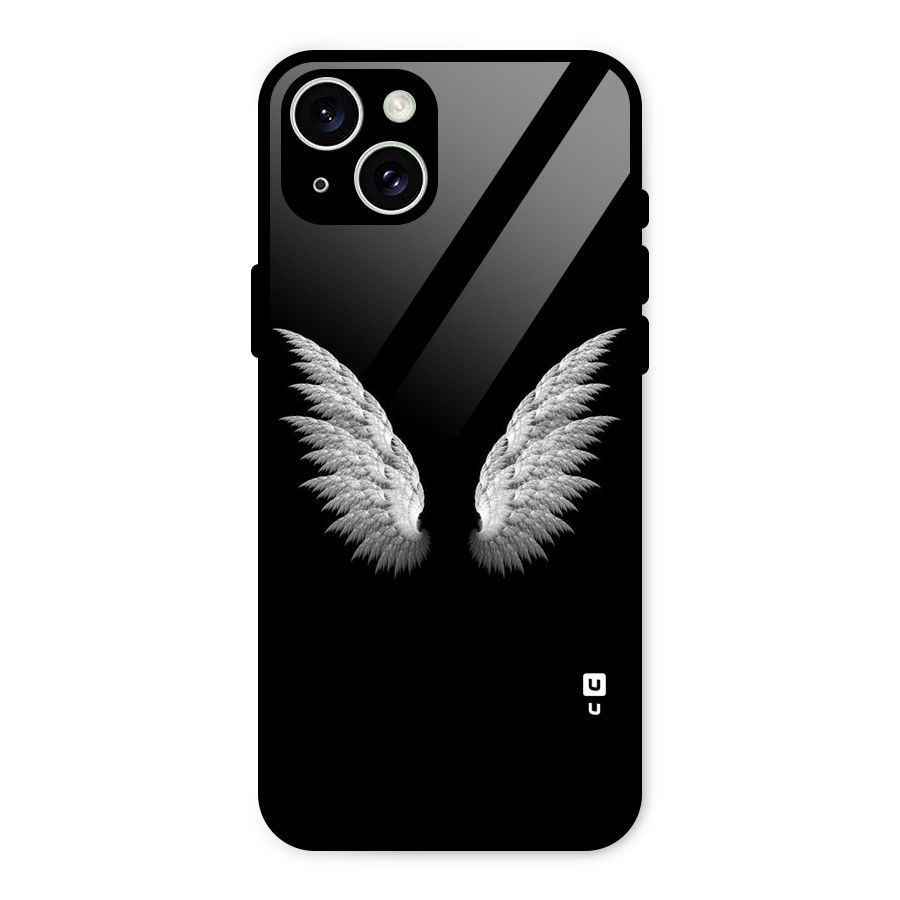 White Wings Glass Back Case for iPhone 15 Plus