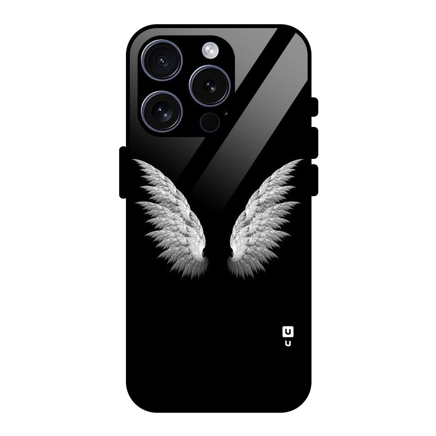 White Wings Glass Back Case for iPhone 15 Pro