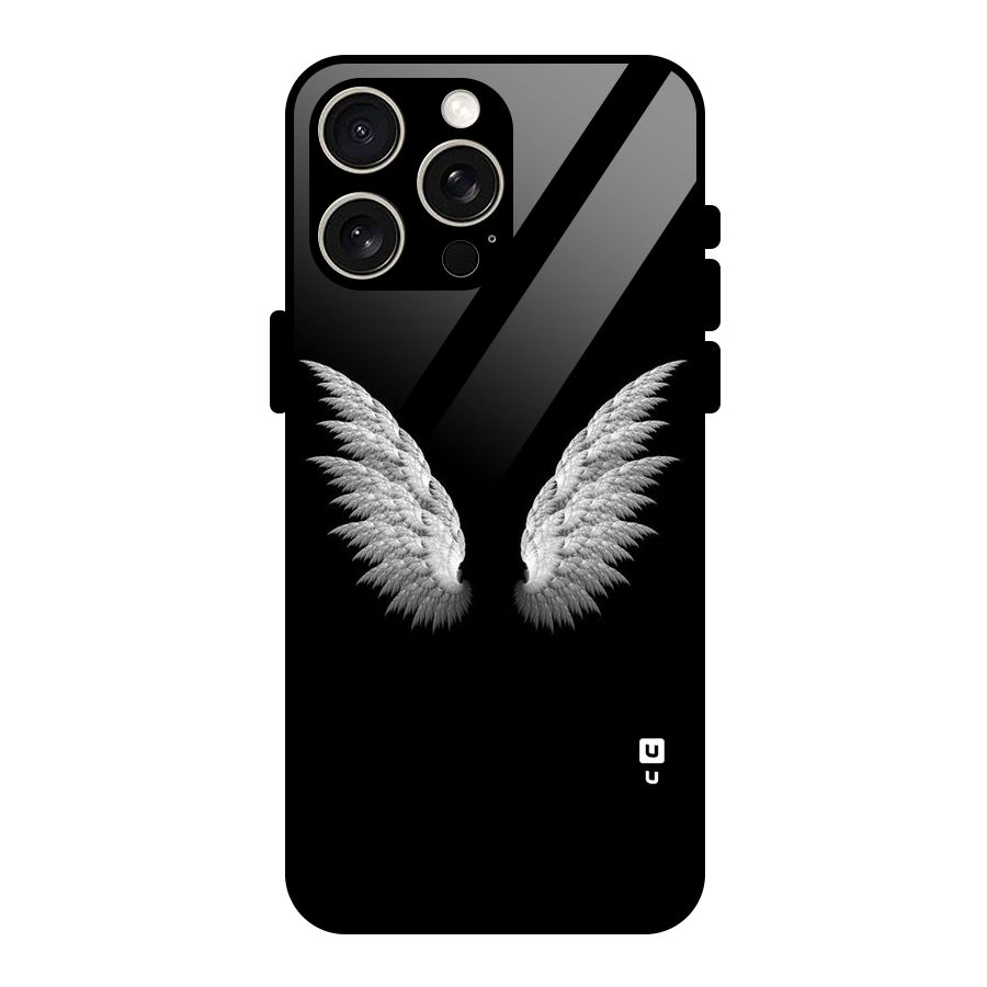 White Wings Glass Back Case for iPhone 15 Pro Max