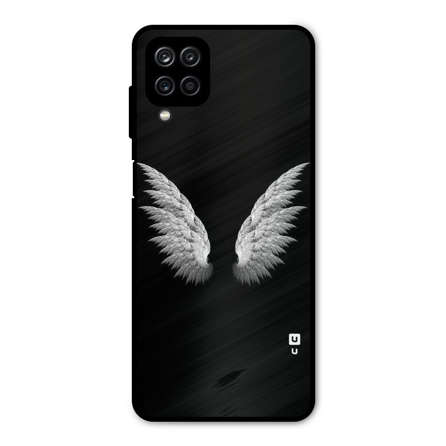 White Wings Metal Back Case for Galaxy A12