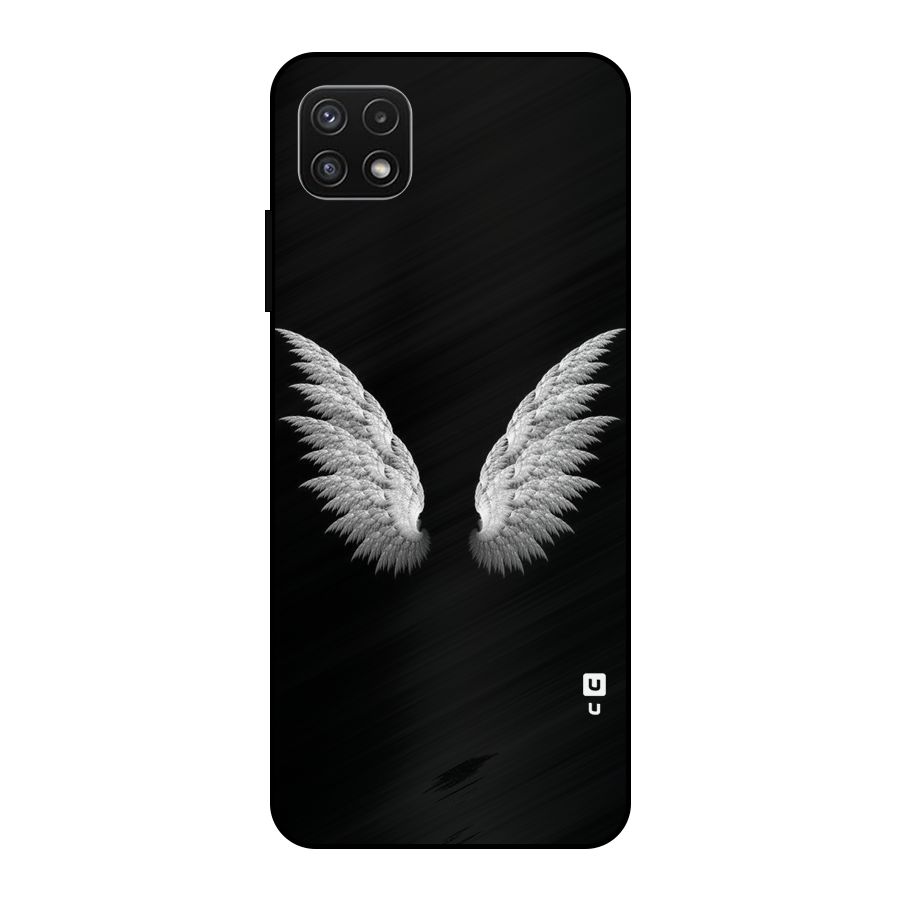 White Wings Metal Back Case for Galaxy A22 5G