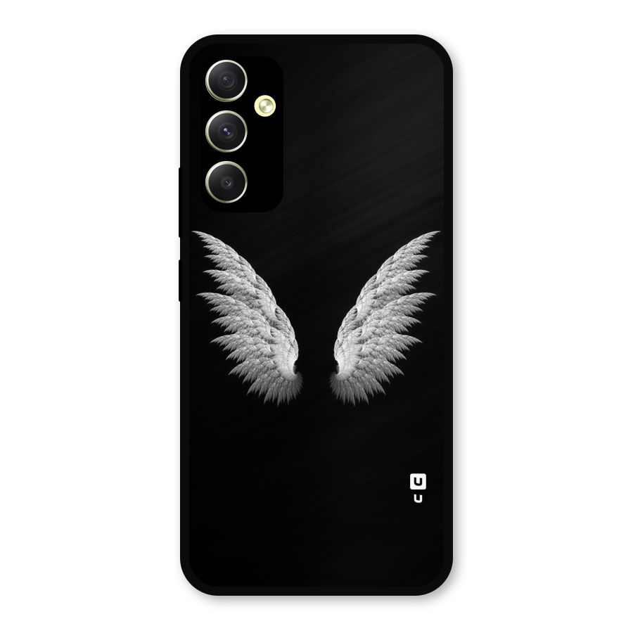 White Wings Metal Back Case for Galaxy A34