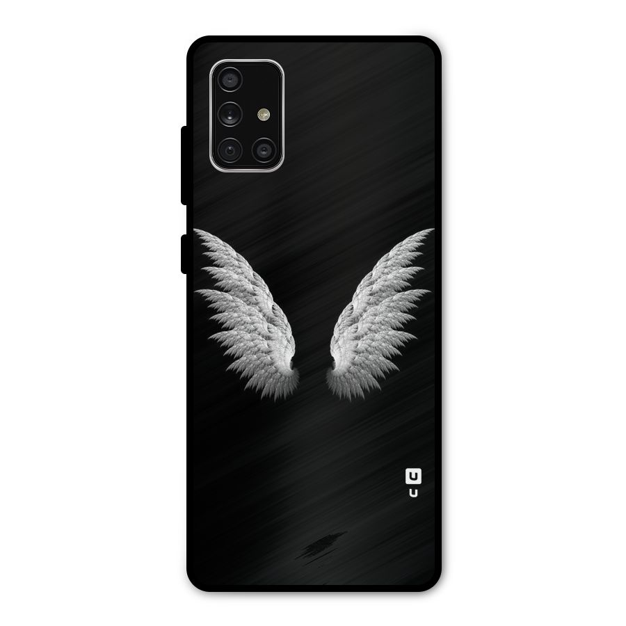 White Wings Metal Back Case for Galaxy A71