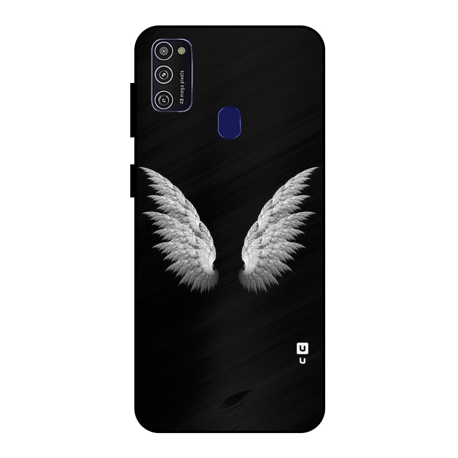 White Wings Metal Back Case for Galaxy M21