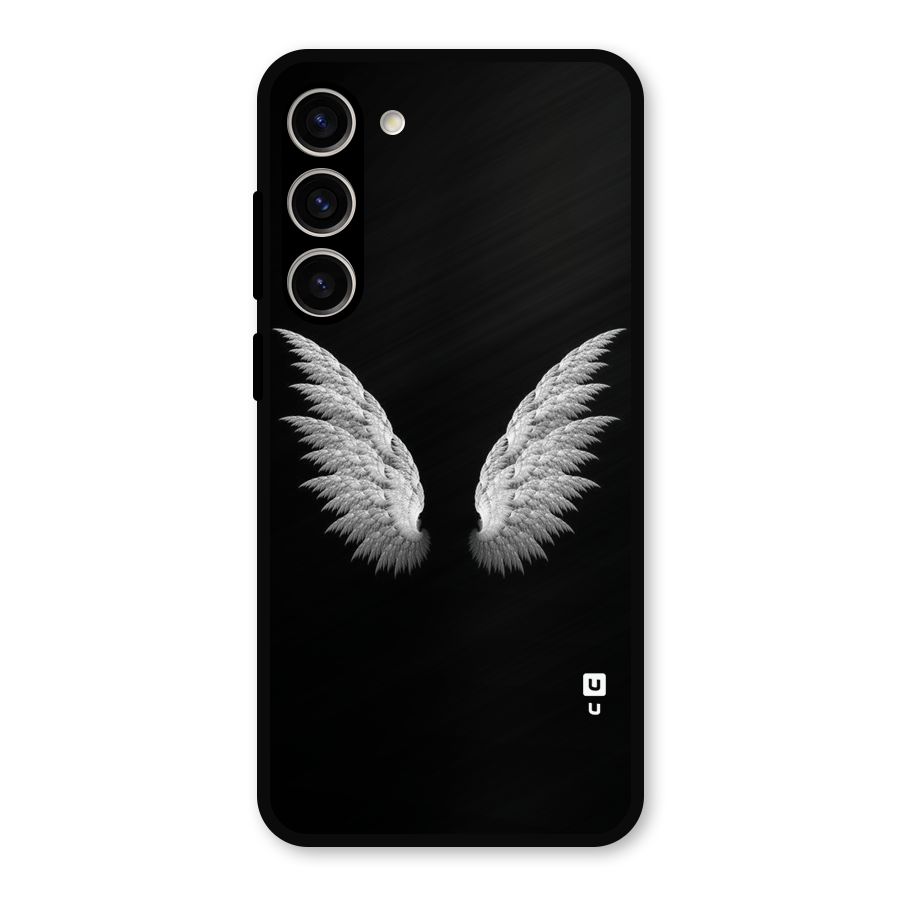 White Wings Metal Back Case for Galaxy S23 Plus