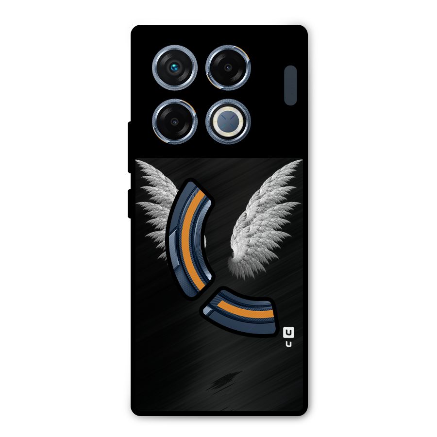 White Wings Metal Back Case for Infinix GT 20 Pro