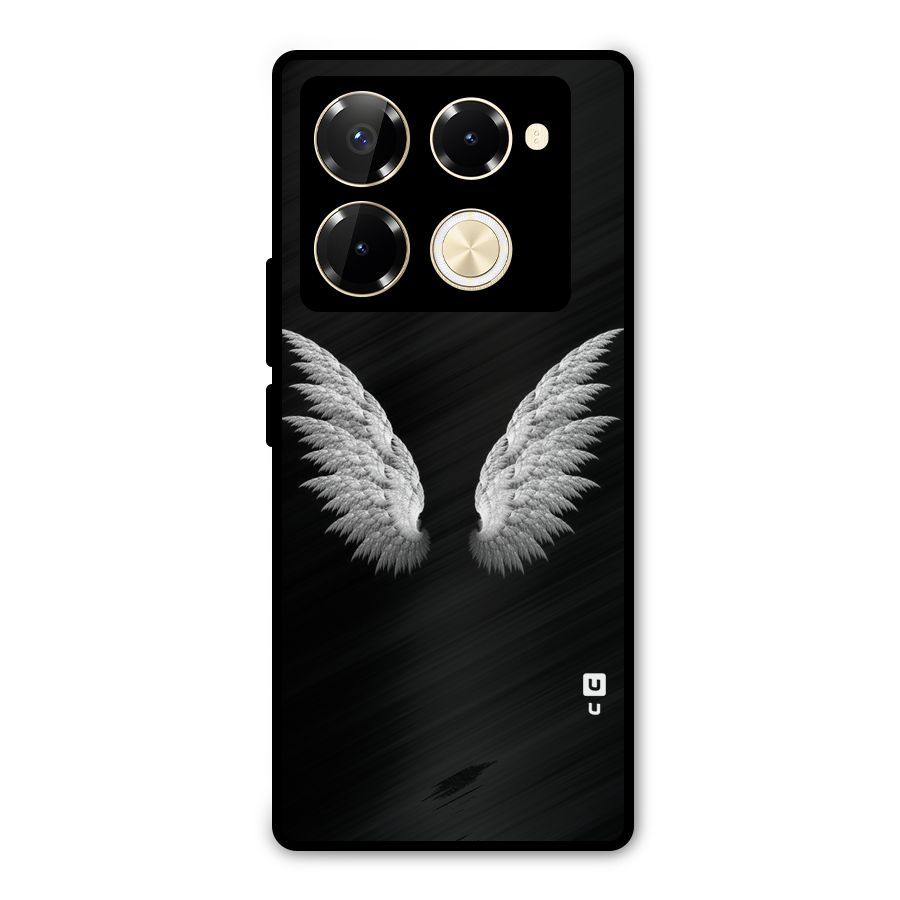 White Wings Metal Back Case for Infinix Note 40 Pro