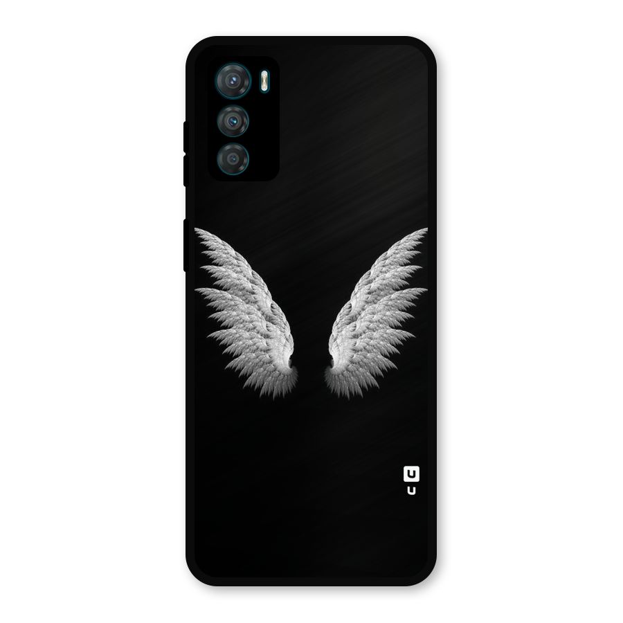 White Wings Metal Back Case for Moto G42
