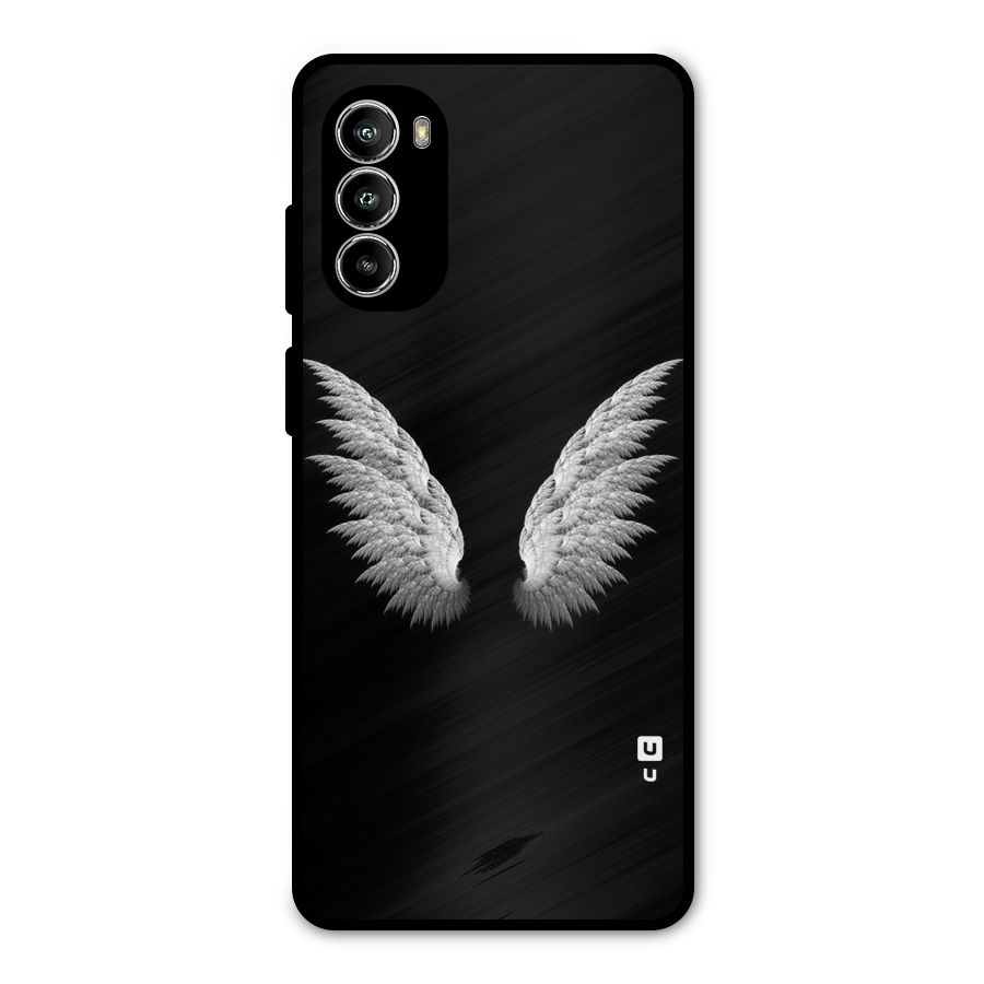 White Wings Metal Back Case for Moto G52