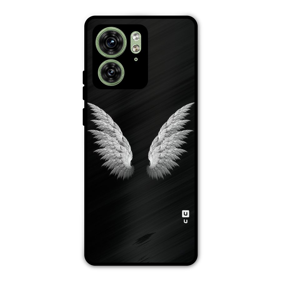 White Wings Metal Back Case for Motorola Edge 40 5G